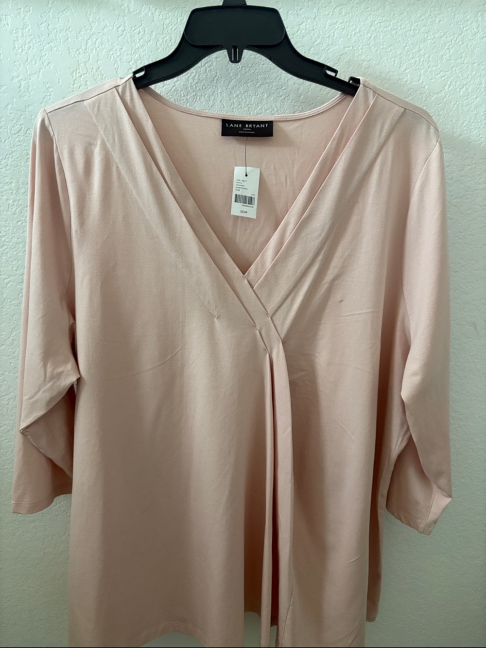 Lane Bryant Light Blush Pink Surplice Blouse